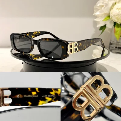 Солнцезащитные очки Balenciaga Rectangle Frame And Two Side Decorated Temples "Brown/Yellow" фото № 2
