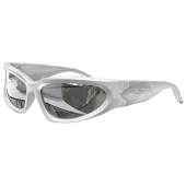 Солнцезащитные очки Balenciaga Wide Frame With Embossed logo "Gray/Silver"