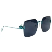 Солнцезащитные очки Balenciaga Rectangle Shape Form And Logo Symbols On Temples "Blue"