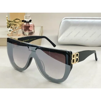 Солнцезащитные очки Balenciaga With Stripes And Logo "Black/Brown" фото № 2