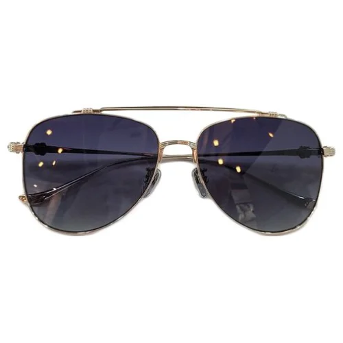 Солнцезащитные очки Chrome Hearts Thin Temples With Ornament "Blue/Gold"