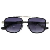 Солнцезащитные очки Chrome Hearts Aviator Shaped Temples Decorated By Crosses "Black/Silver"