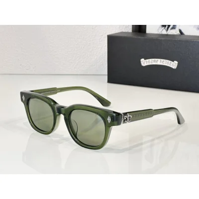 Солнцезащитные очки Chrome Hearts Frame And Temples Decorated By Symbols "Green" фото № 2