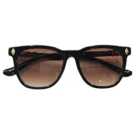 Солнцезащитные очки Chrome Hearts Temples Decorated By Patterns Inside Rectangle "Brown"