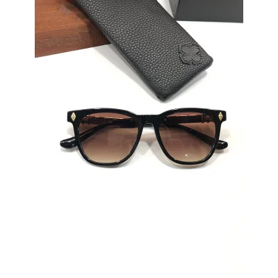 Солнцезащитные очки Chrome Hearts Temples Decorated By Patterns Inside Rectangle "Brown" фото № 2