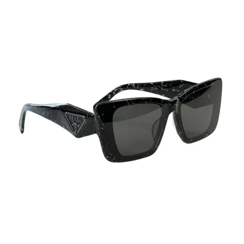 Солнцезащитные очки Prada Wide Frame WIth Triangle And Logo "Black/Gray"