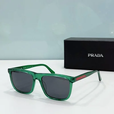 Солнцезащитные очки Prada Rectangle Form And Inscription On Frame "Green" фото № 2