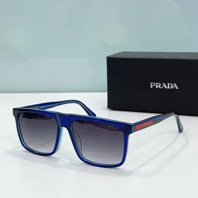 Солнцезащитные очки Prada Rectangle Shaped Colorful Frame With Inscription "Blue" фото № 2
