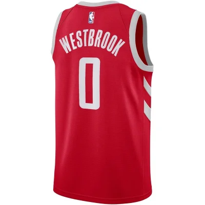 Баскетбольная Джерси Nike Houston Rockets №0 Russell Westbrook With Logo "Red" фото № 9