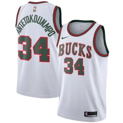 Баскетбольная Джерси Nike X NBA Milwaukee Bucks 17-18 №34 Giannis Antetokounmpo "White" фото № 2