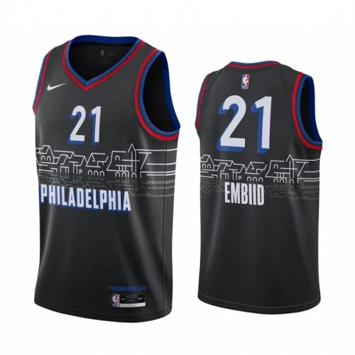 Баскетбольная Джерси Nike Philadelphia 76ers 21 №21 Joel Embiid "Black"