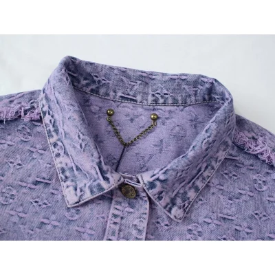Джинсовая Куртка Louis Vuitton Grunge "Lilac/Blue фото № 3