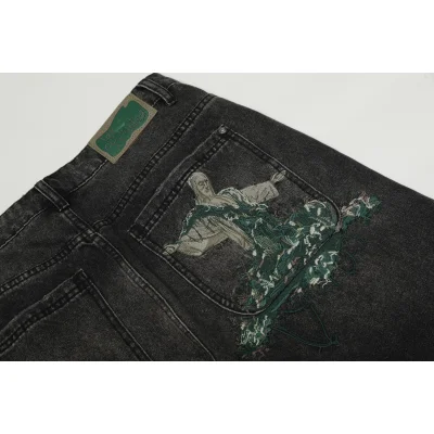 Джинсы Derschutze Biker "Washed Black/Green" фото № 3