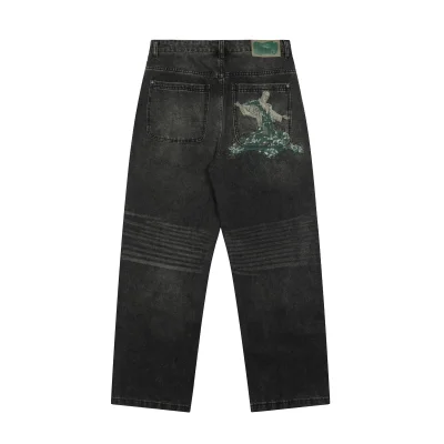 Джинсы Derschutze Biker "Washed Black/Green" фото № 2