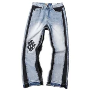 Джинсы Gallery Dept With Black Letter Print "Blue/Black"