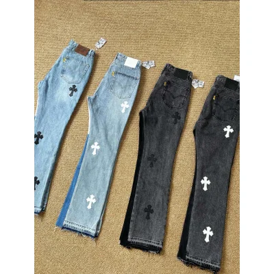 Джинсы Gallery Dept x Chrome Hearts Black Cross "Navy Denim" фото № 4