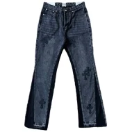 Джинсы Gallery Dept x Chrome Hearts Black Cross "Navy Denim"