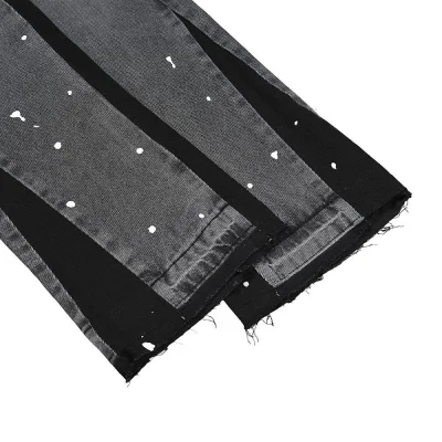 Джинсы Gallery Dept. LA Flare Distressed Paint "Grey" фото № 3