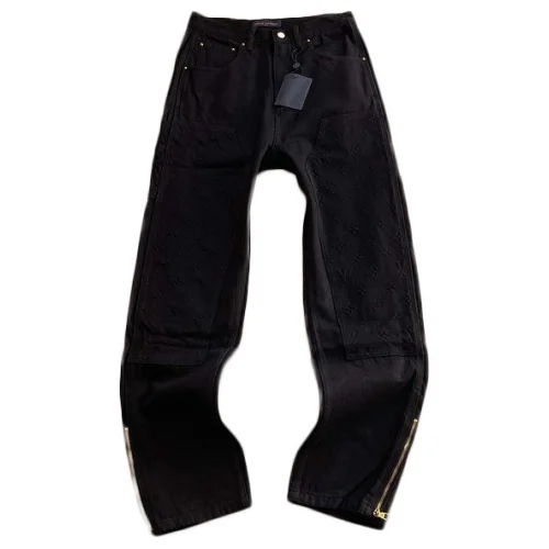 Джинсы Louis Vuitton Embroidery And Zipper Decoration "Black"