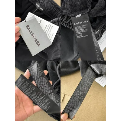 Штаны Balenciaga Small Gold Logo And Two Pockets "Black" фото № 9