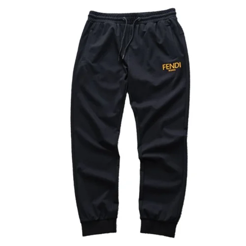 Штаны Fendi Yellow Text Logo "Black"