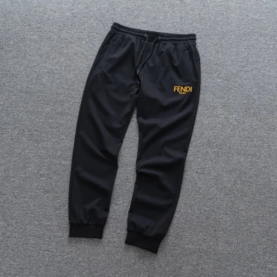 Штаны Fendi Yellow Text Logo "Black" фото № 5