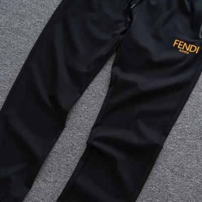 Штаны Fendi Yellow Text Logo "Black" фото № 8