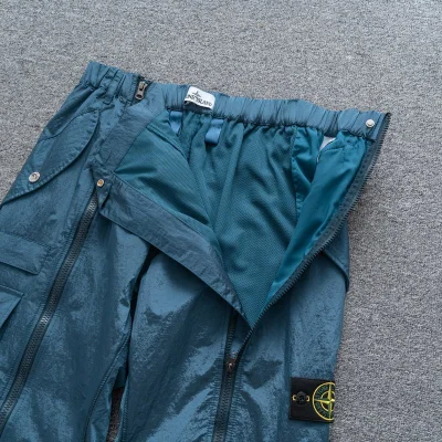 Штаны Stone Island ZIP With Logo Brand "Blue" фото № 5