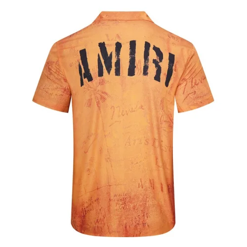 Рубашка Amiri Vertical Logo Inscription From Side "Orange"