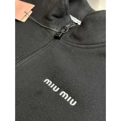 Бомбер Miu Miu Frontside Contrast White Logo Miu Miu "Black" фото № 5