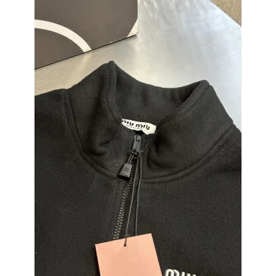 Бомбер Miu Miu Frontside Contrast White Logo Miu Miu "Black" фото № 4