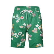 Шорты Gucci Flowers And Hearts Print "Green"