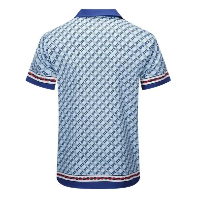 Рубашка Gucci Pigtail Edge Decoration "Blue" фото № 2