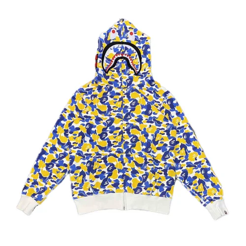 Худи A Bathing Ape Spotted With Hood ZIP "Yellow/Blue"