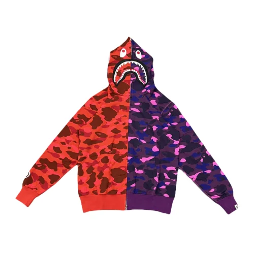 Худи A Bathing Ape Double Color ZIP "Red/Violet"