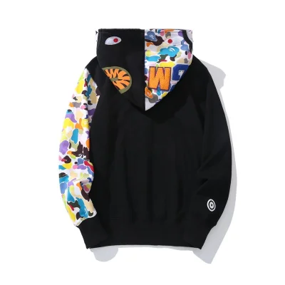 Худи A Bathing Ape Colored Sleeve And Pocket Zip "Black" фото № 2