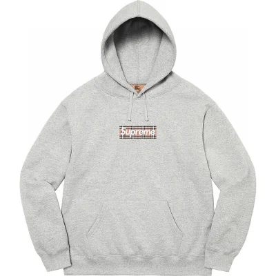 Худи Burberry X Supreme Logo On A Checkered Print "Gray" фото № 3