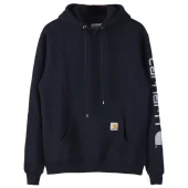 Худи Carhartt With Text Logo On The Sleeve "Blue"