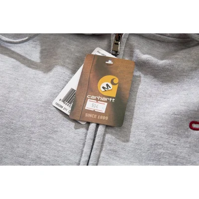 Худи Carhartt With Text Logo ZIP "Gray" фото № 4