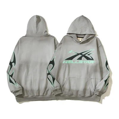 Худи Hellstar X Four Caccus With Logo - Cotton "Gray" фото № 3
