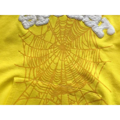 Худи Sp5der Wide Front Pocket And Spider Web "Yellow" фото № 6
