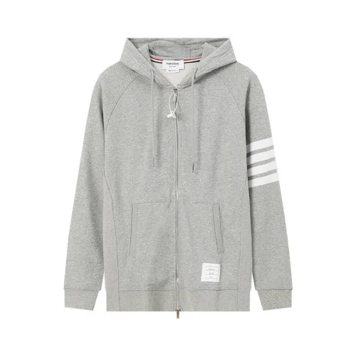 Худи Thom Browne With Stripes ZIP "Gray/White"