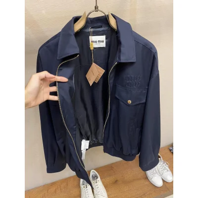 Куртка Miu Miu Front Left Dark Blue Logo Miu Miu "Blue" фото № 7