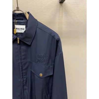 Куртка Miu Miu Front Left Dark Blue Logo Miu Miu "Blue" фото № 3