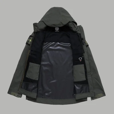 Ветровка Stone Island With Patch On The Sleeves On Both Sides "Khaki" фото № 3