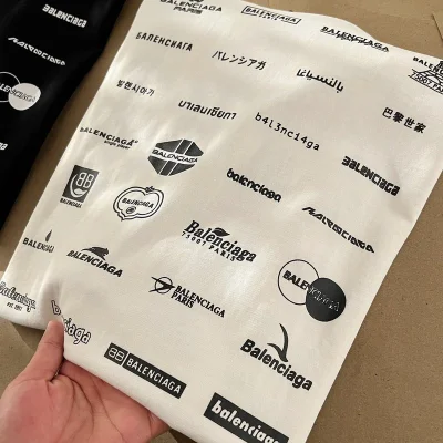 Лонгслив Balenciaga Different Logo Types "White" фото № 4