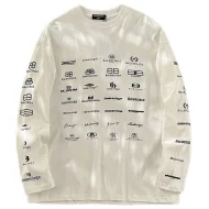 Лонгслив Balenciaga Different Logo Types "White"