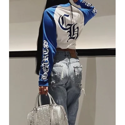 Лонгслив Chrome Hearts Color Sleeve "White/Blue" фото № 5 Лонгслив Chrome Hearts Color Sleeve "White/Blue" фото № 5