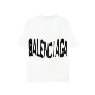 Футболка GUCCI x Balenciaga Blurred Inscription "White" фото № 2