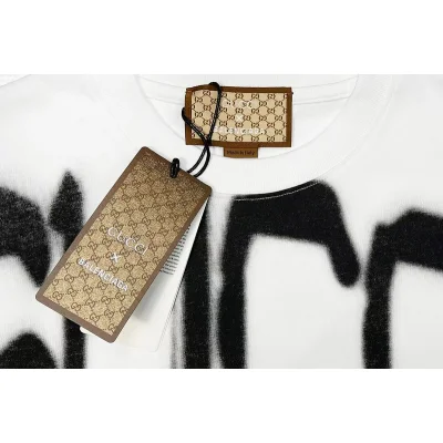 Футболка GUCCI x Balenciaga Blurred Inscription "White" фото № 3